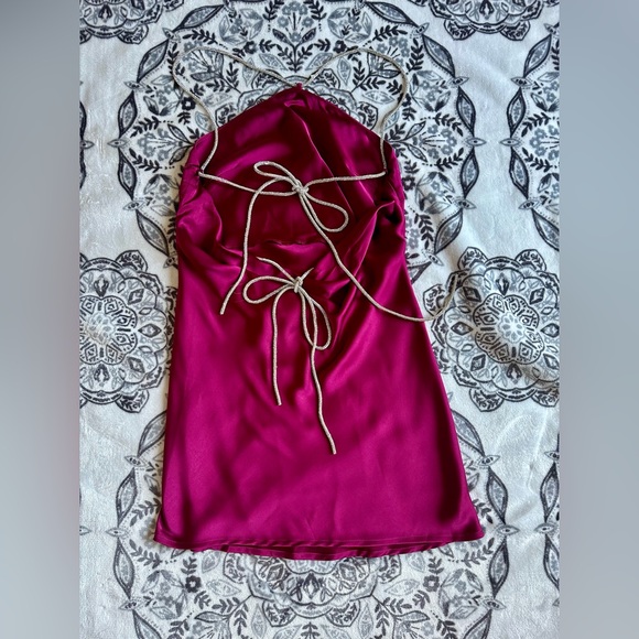 Hello Molly - Rhinestone Backless Mini Dress (S, Wine Red) - Picture 6 of 7